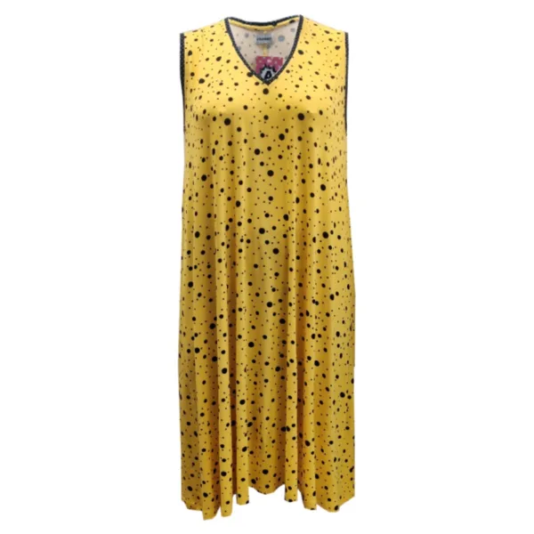 Løs strandkjole - Moon Yellow Dot Gul Female 44
