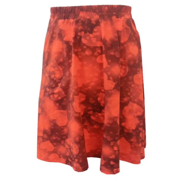 Plus size Nederdel - Kyoto Red Love Rød -DS  S - 42/44