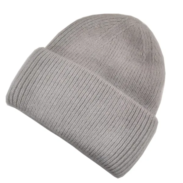 Light Grey Angora Beanie Grå - Standart vare