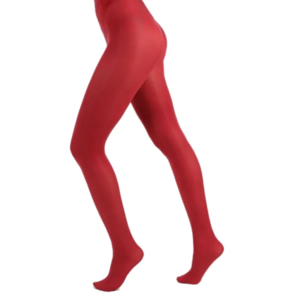 Maroon 50 Denier Curvy Super Stretch Strømpebukser Rød -PM Female XL - STR. 44-46
