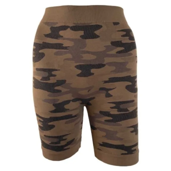 Plus size shorts med camouflage i Brun - Festival520 Brun-Festival Female 42/44