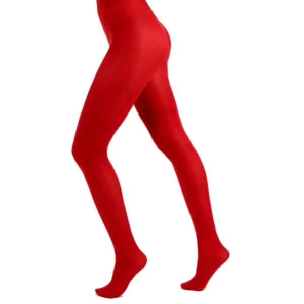 Red 50 Denier Curvy Super Stretch Strømpebukser Rød -PM Female XL - STR. 44-46