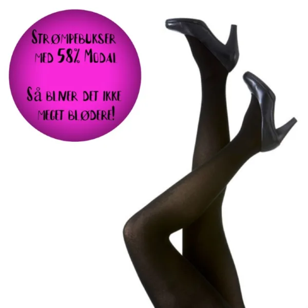 Plus size Strømpebukser i Sort Modal - Festival96300 Sort-Festival Female 44/48
