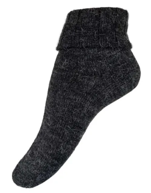 Alpaka sokker glatstrikket - 36150 - Antracite Grå-Festival Female 42/44