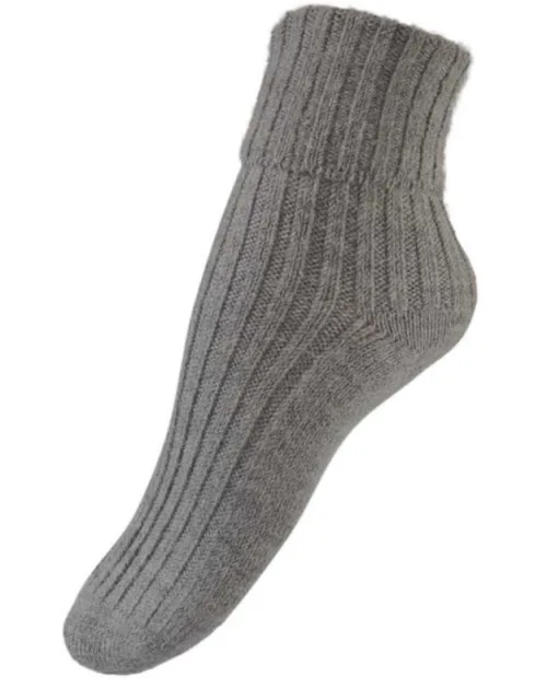 Alpaka sokker ribstrikket - 36160 - Grey Grå-Festival Female 42/44