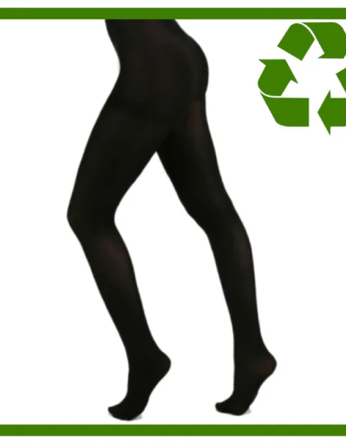Black 90 Denier RECYCLED Strømpebukser Sort -PM Female XL - STR. 44-46