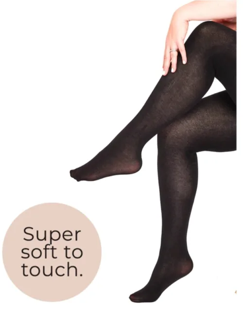 Black Modal Curvy Super Stretch Strømpebukser Sort -PM Female XL - STR. 44-46