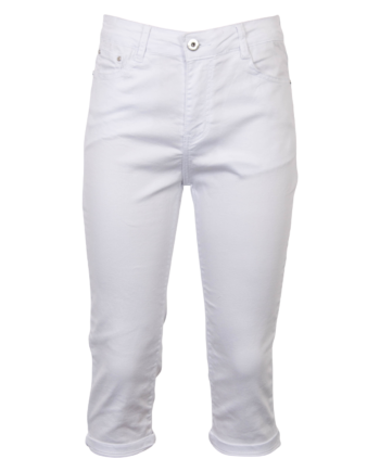 Bs Jeans Dame Capri White 36