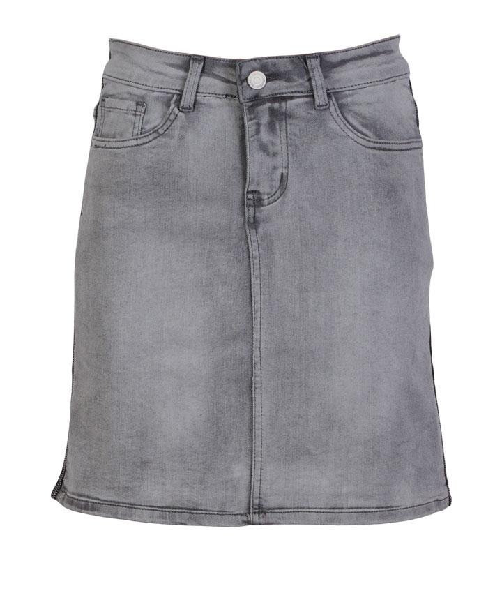 Bs Jeans Dame Nederdel Grå 36