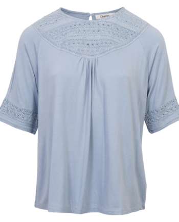 Chacha Dame Kortærmet Bluse Light Blue