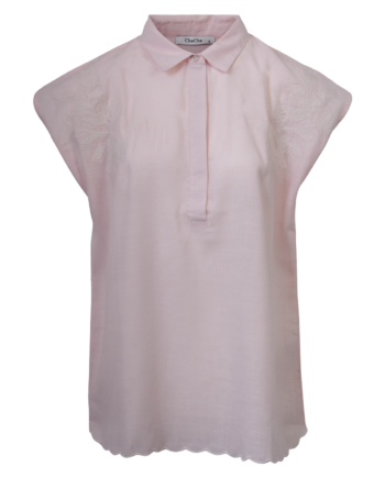 Chacha Dame Kortærmet Skjorte   Hørmix Rose