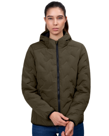 Geyser By Id Quilted Dame Vinterjakke Oliven Melange