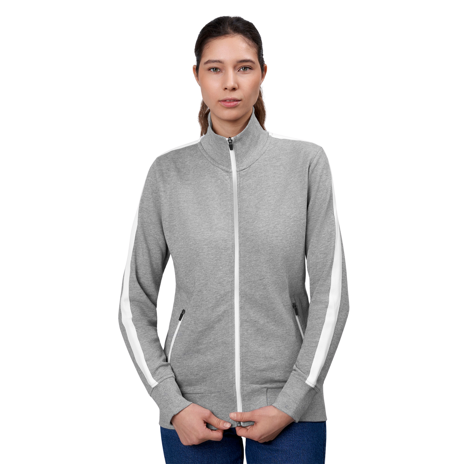 Id Kontrast Dame Cardigan Grey Melange