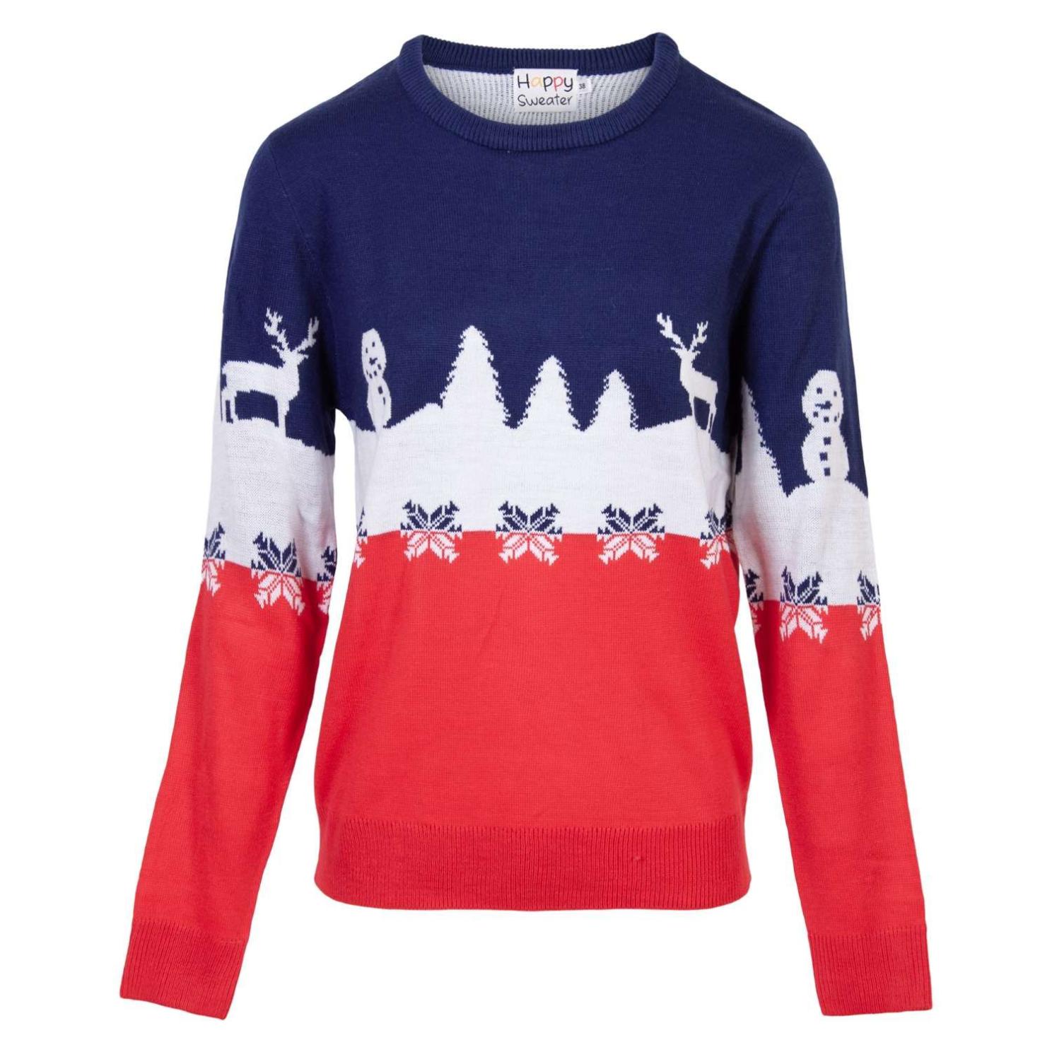 Jule Dame Striktrøje Mørkeblå 46