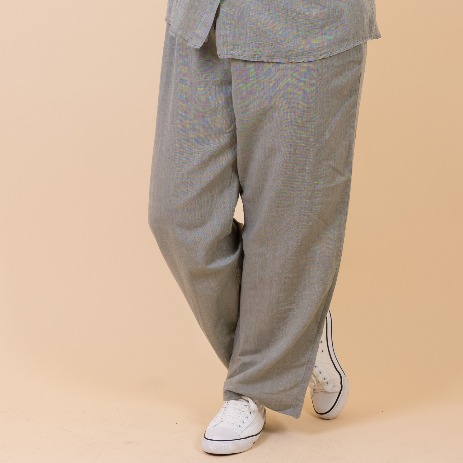 Leonora Dame Bukser   Hørmix Plus Size Green 54