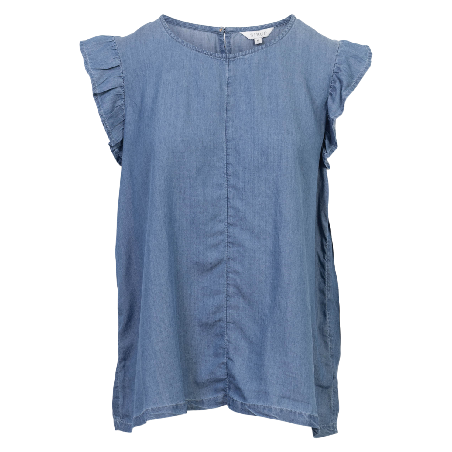 Sirup Dame Kortærmet Bluse Medium Blue Denim