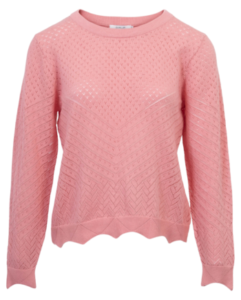 Sirup Pointelle Dame Striktrøje Geranium Pink