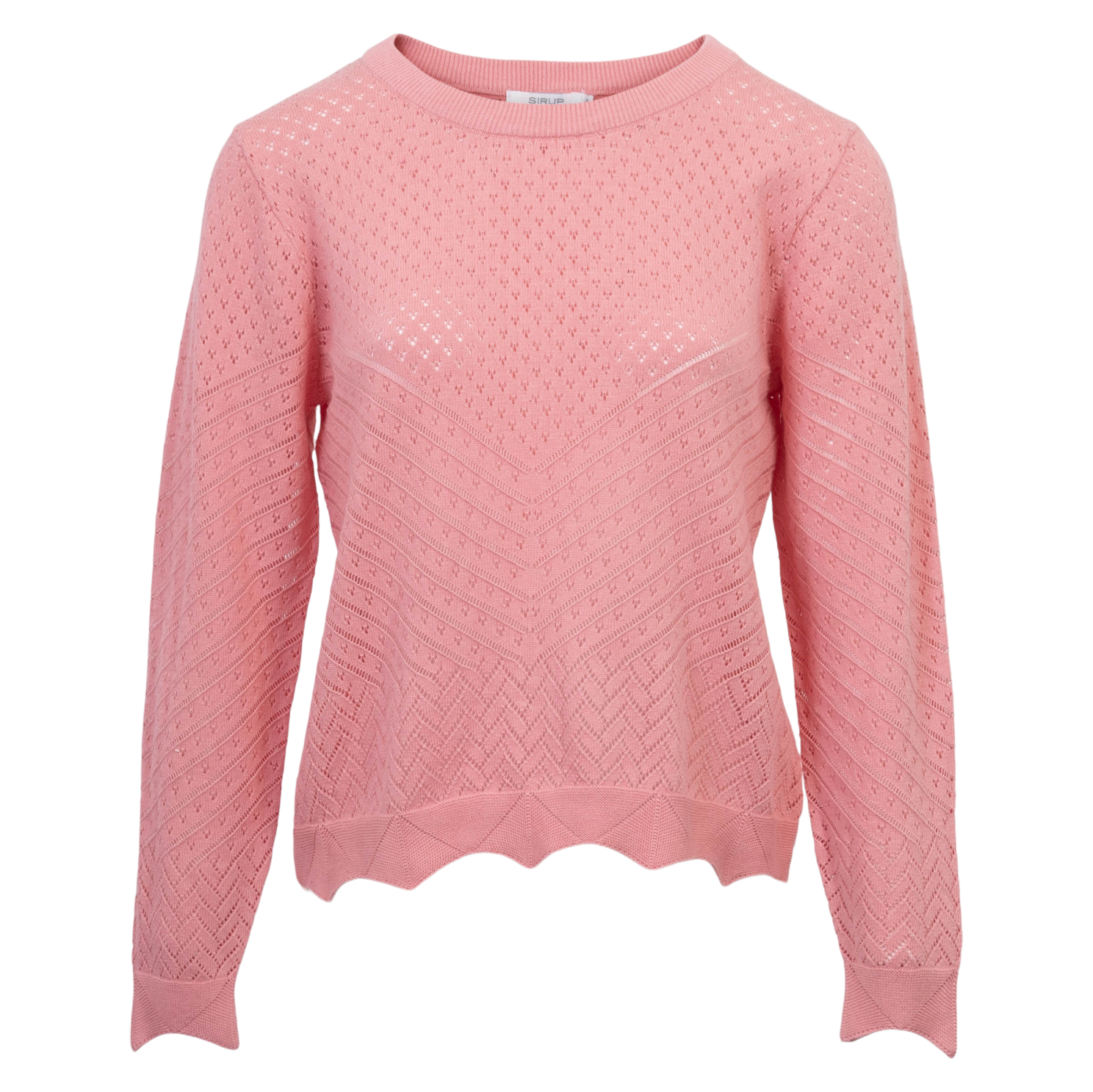 Sirup Pointelle Dame Striktrøje Geranium Pink