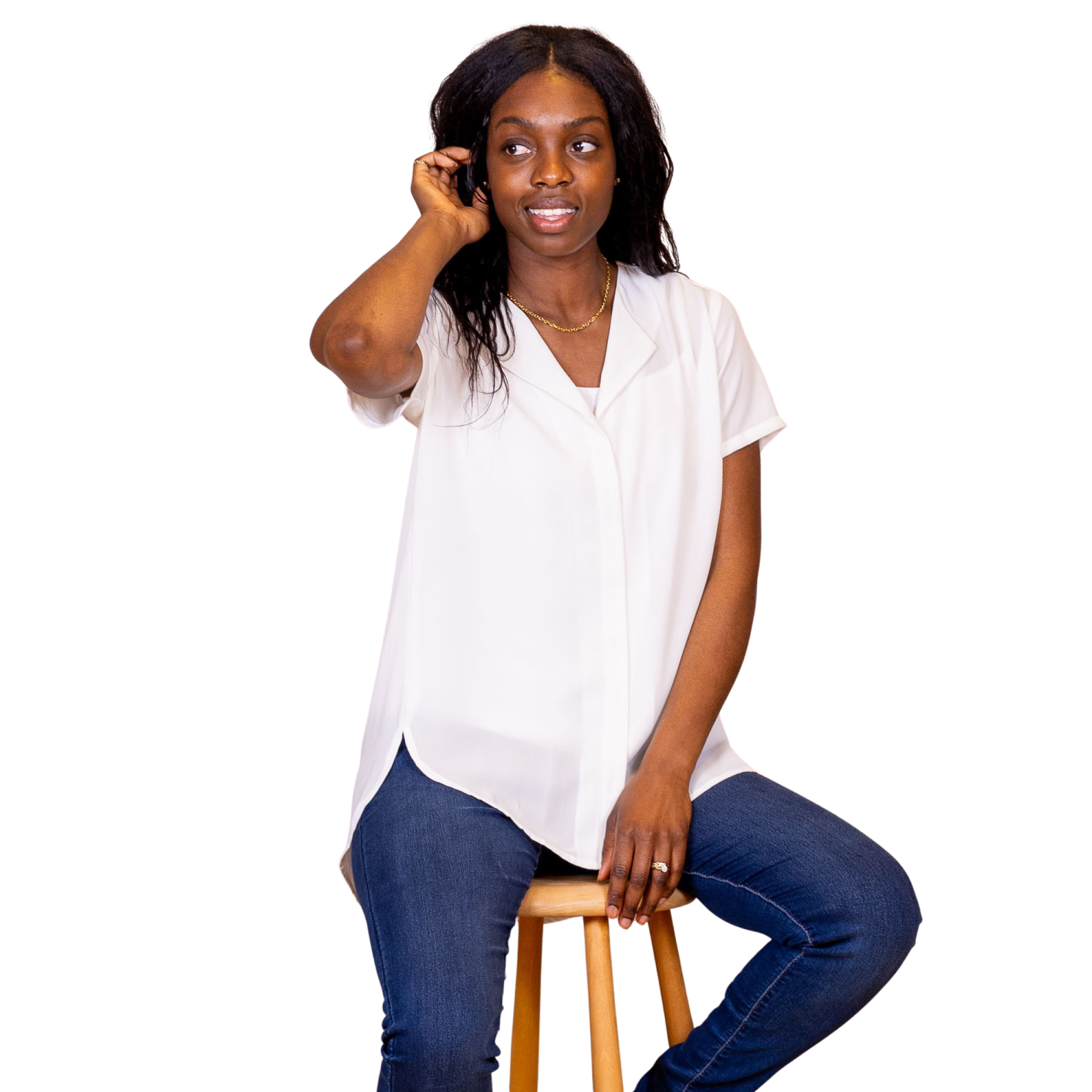 Steenholt Clara Dame Kortærmet Bluse Bright White