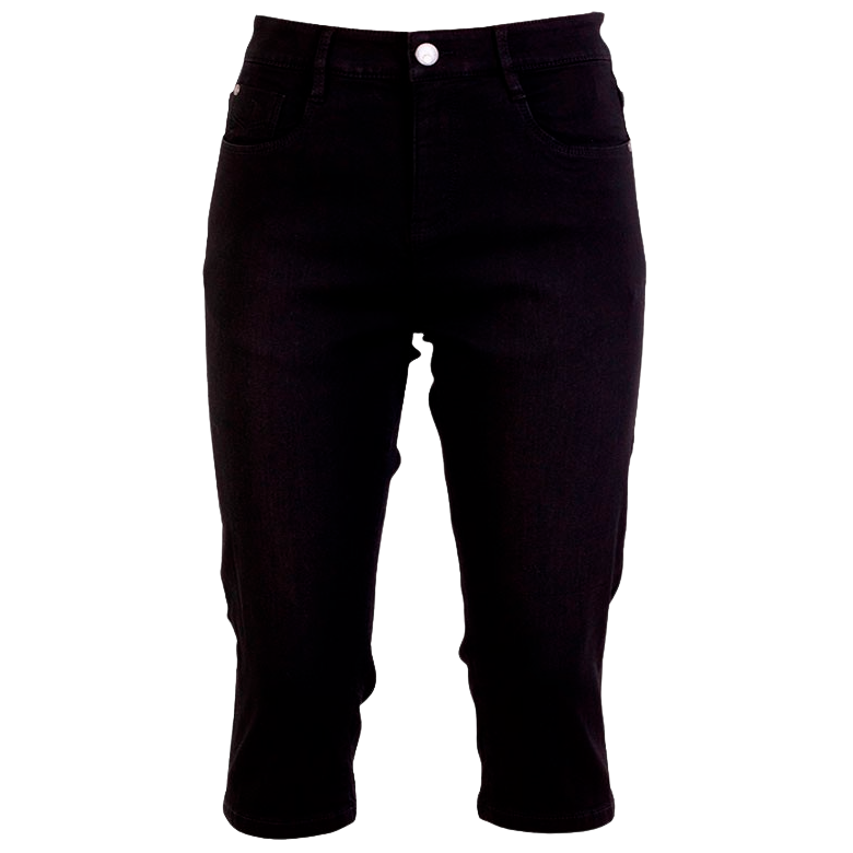 Steenholt Grace Dame Capri Plus Size Black Denim 54