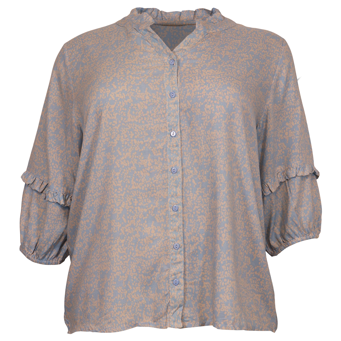 Cassiopeia Dame Skjorte Plus Size Blue Combi