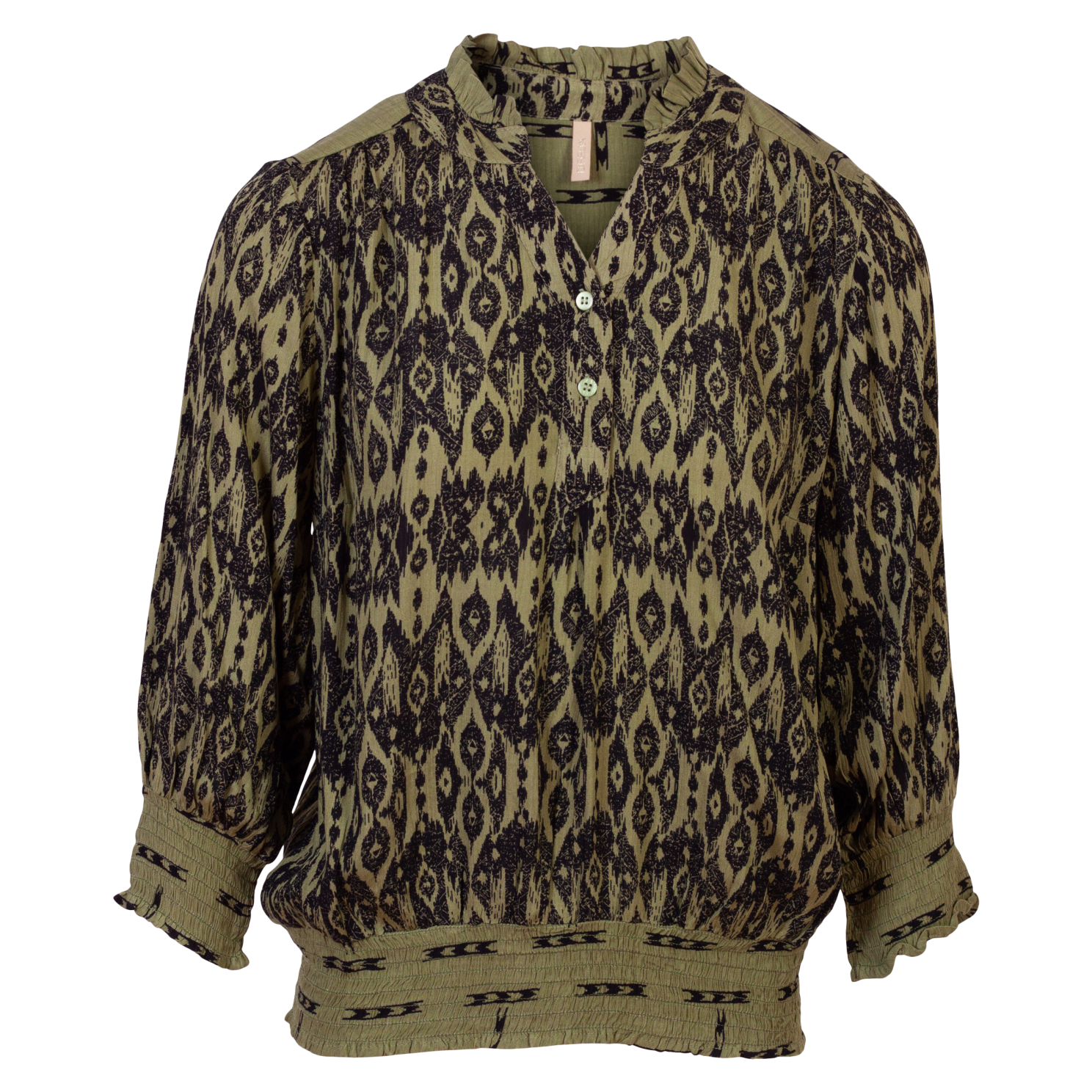 Ofelia Dame Bluse Pale Olive Combi