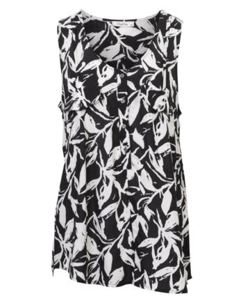 Chacha Dame Top Black    White Flower