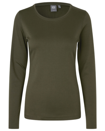Id Interlock Dame Langærmet  -shirt Oliven