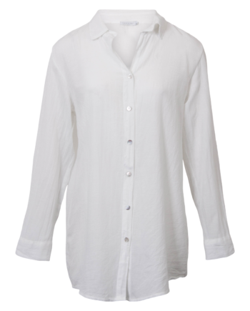 Leonora Dame Skjorte   Hørmix Bright White