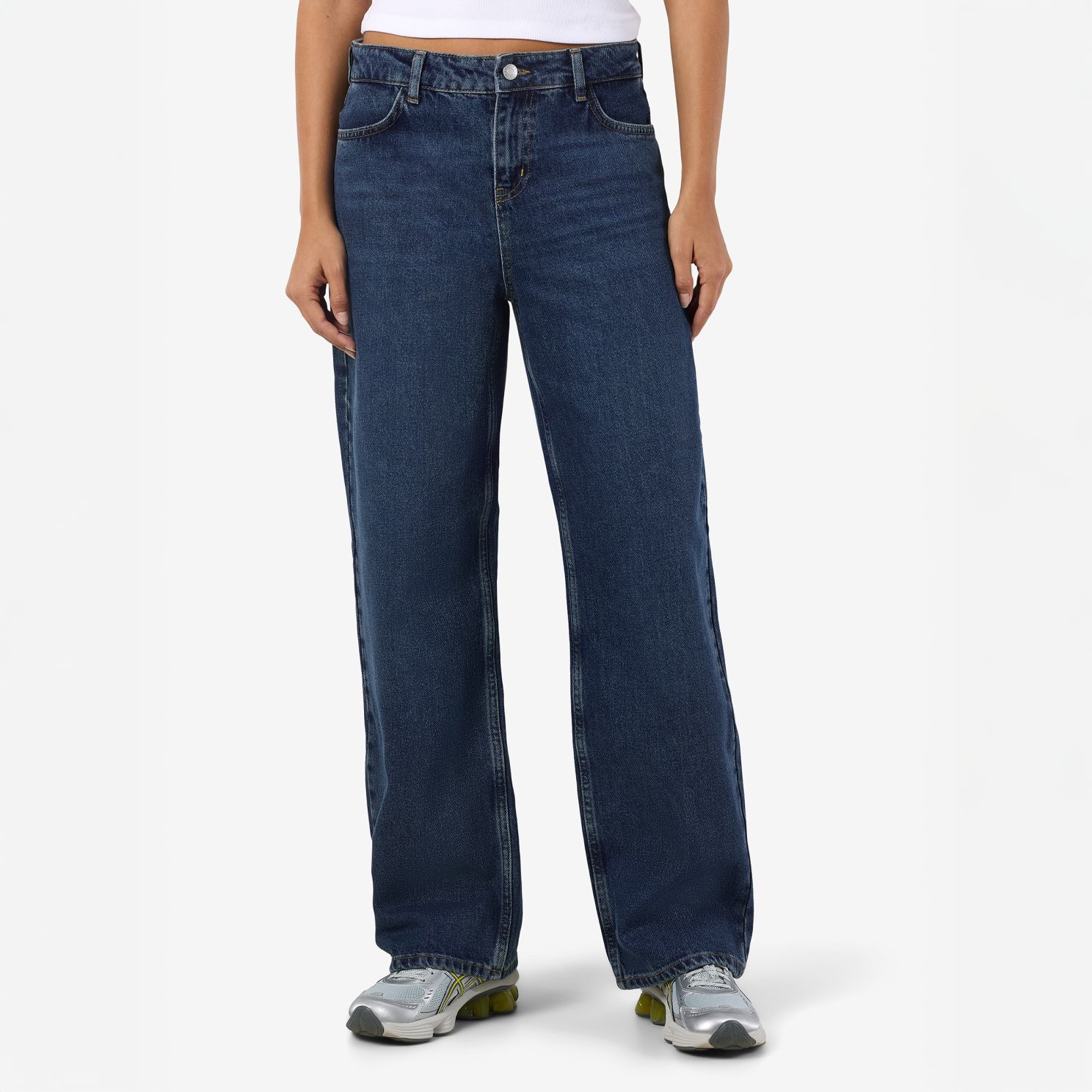 Noisy May Alexa Dame Jeans Dark Blue Denim 32 32