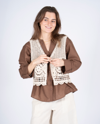 Sasia Lorna Dame Vest Sandshell Beige