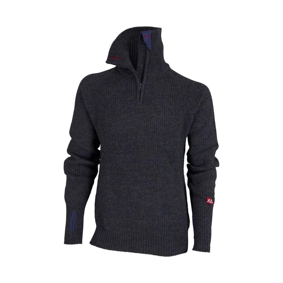 Uld Sweater Ulvang Rav Zip 100  Uld Mørkegrå