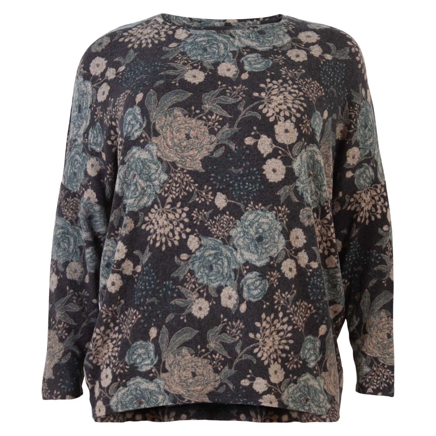 Zbyz Dame Bluse Plus Size Flower 50 52