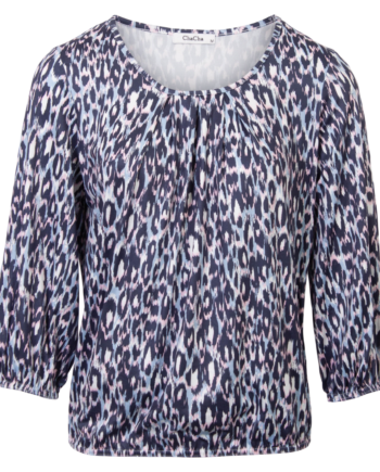 Zbyz Dame Bluse Plus Size Print   Blue 54 56