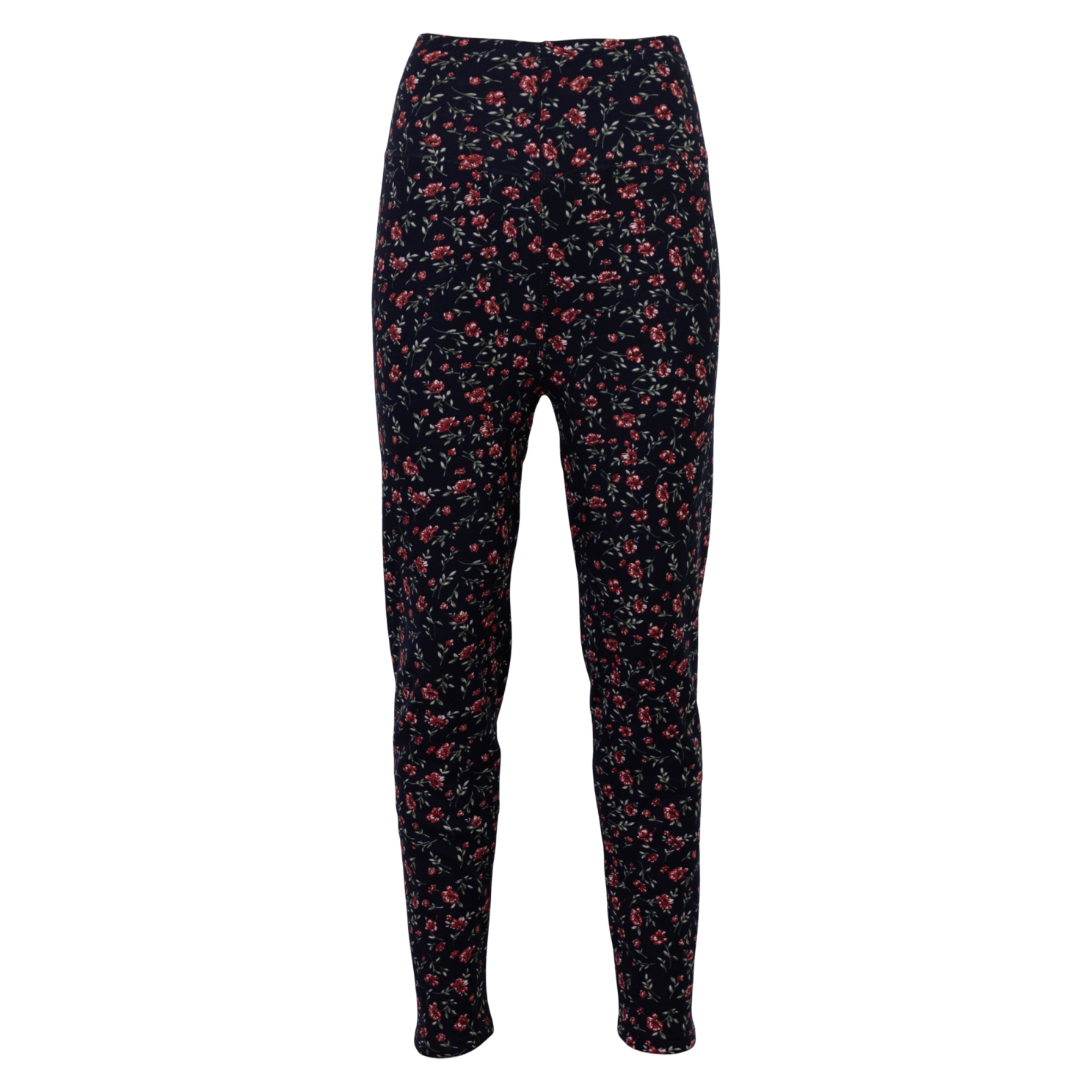 Anyway Dame Termoleggings    Fleece Navy Rød Blomst