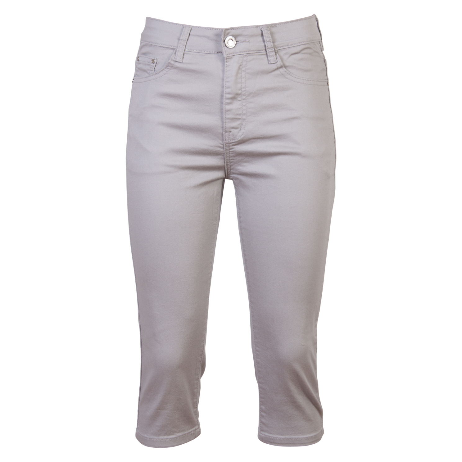 Bs Jeans Dame Capri Grå 44