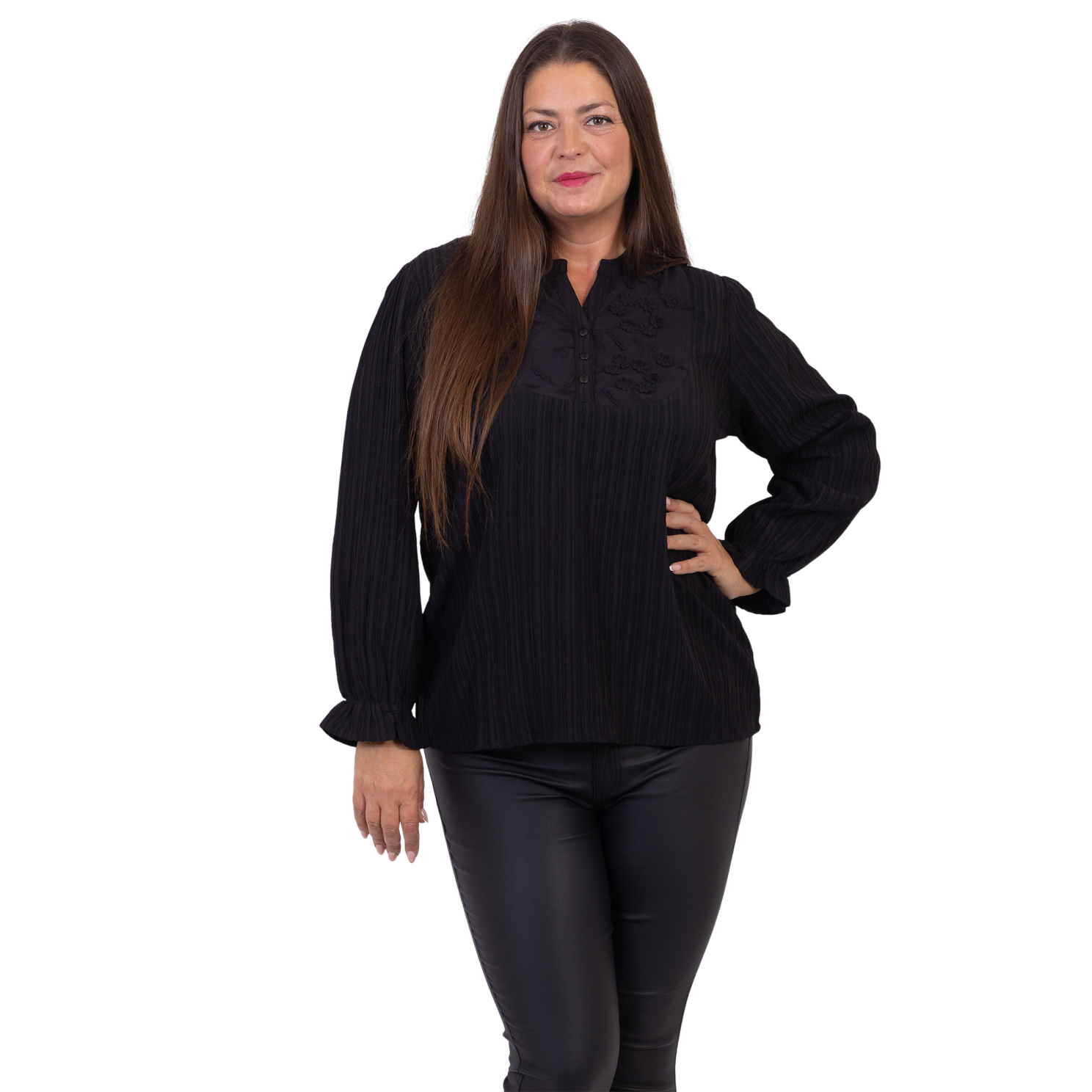 Chacha Dame Bluse Black