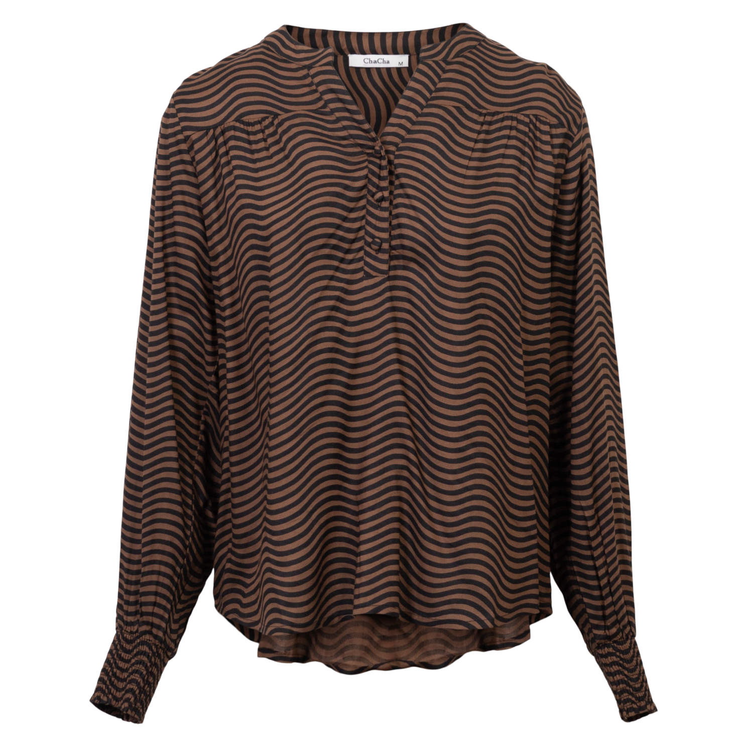 Chacha Dame Bluse Brown Black