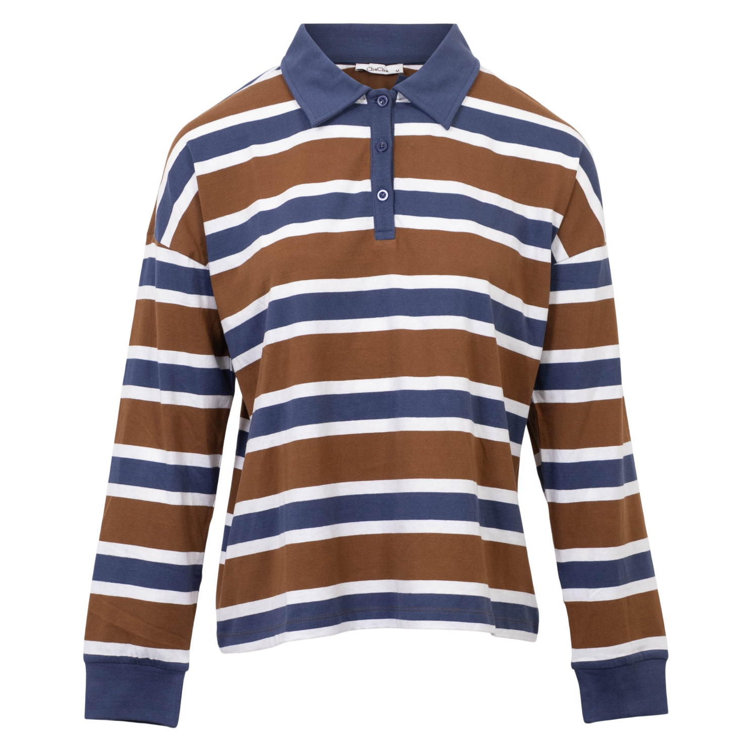 Chacha Dame Bluse Brown Blue White
