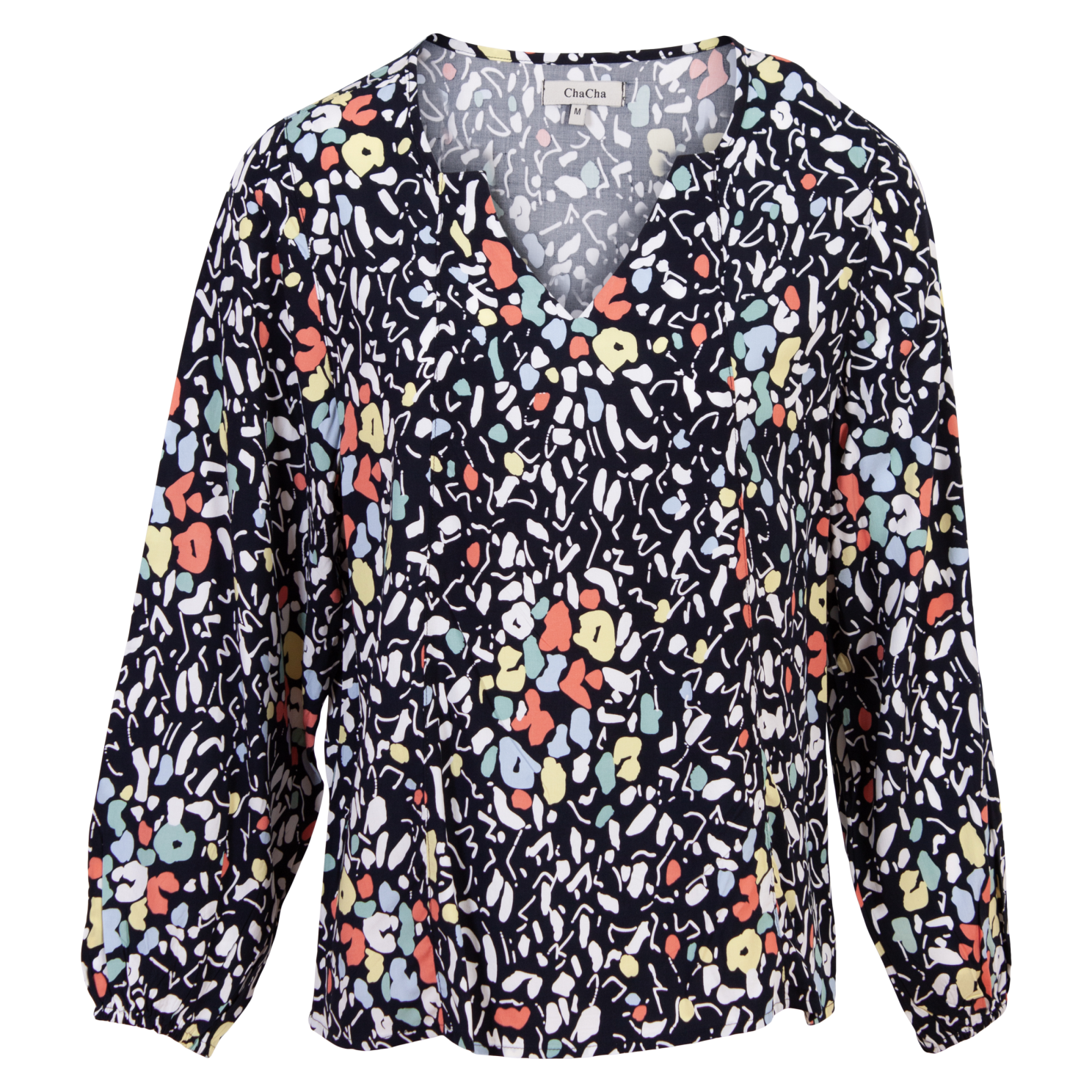 Chacha Dame Bluse Navy Blomster