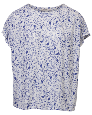 Chacha Dame Bluse White Print