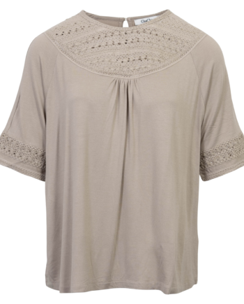 Chacha Dame Kortærmet Bluse Beige