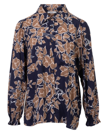 Chacha Dame Skjorte Blue Beige Aop