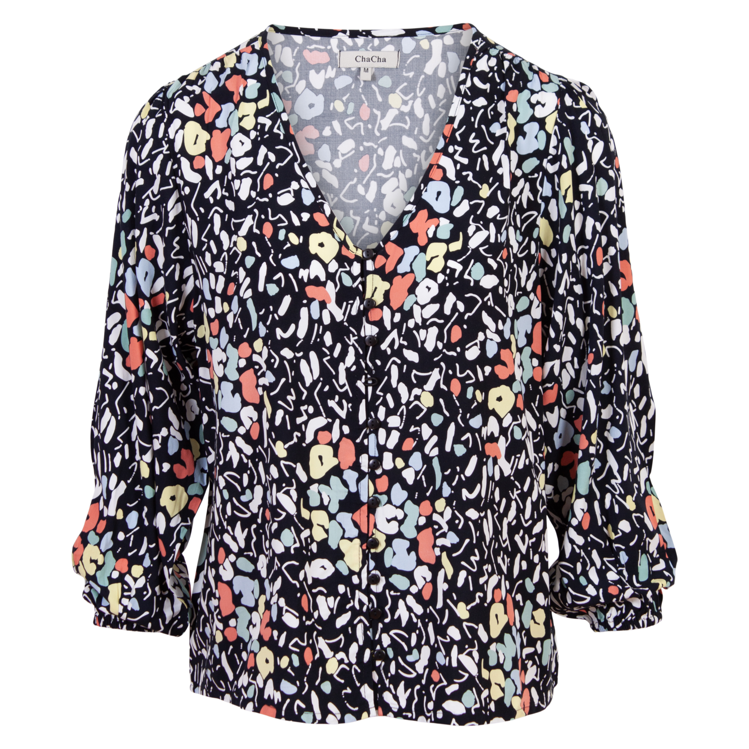 Chacha Dame Skjorte Navy Blomster