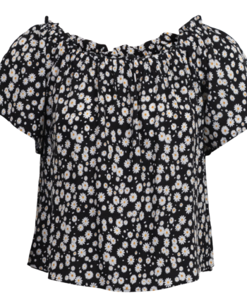 Hailys Dame Top Black Flower Xs