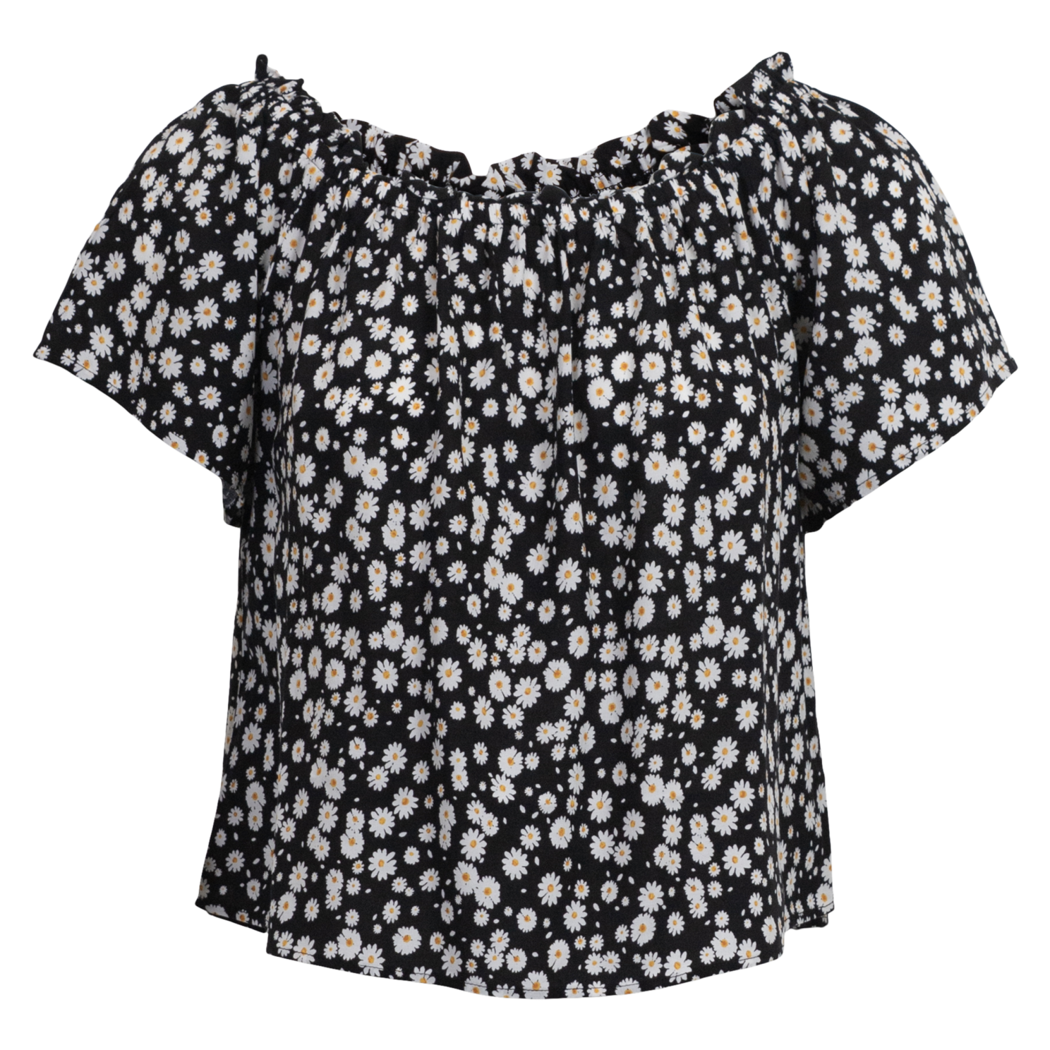 Hailys Dame Top Black Flower Xs