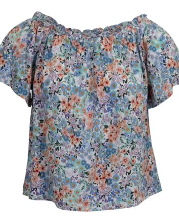 Hailys Dame Top Offwhite Flower Xs