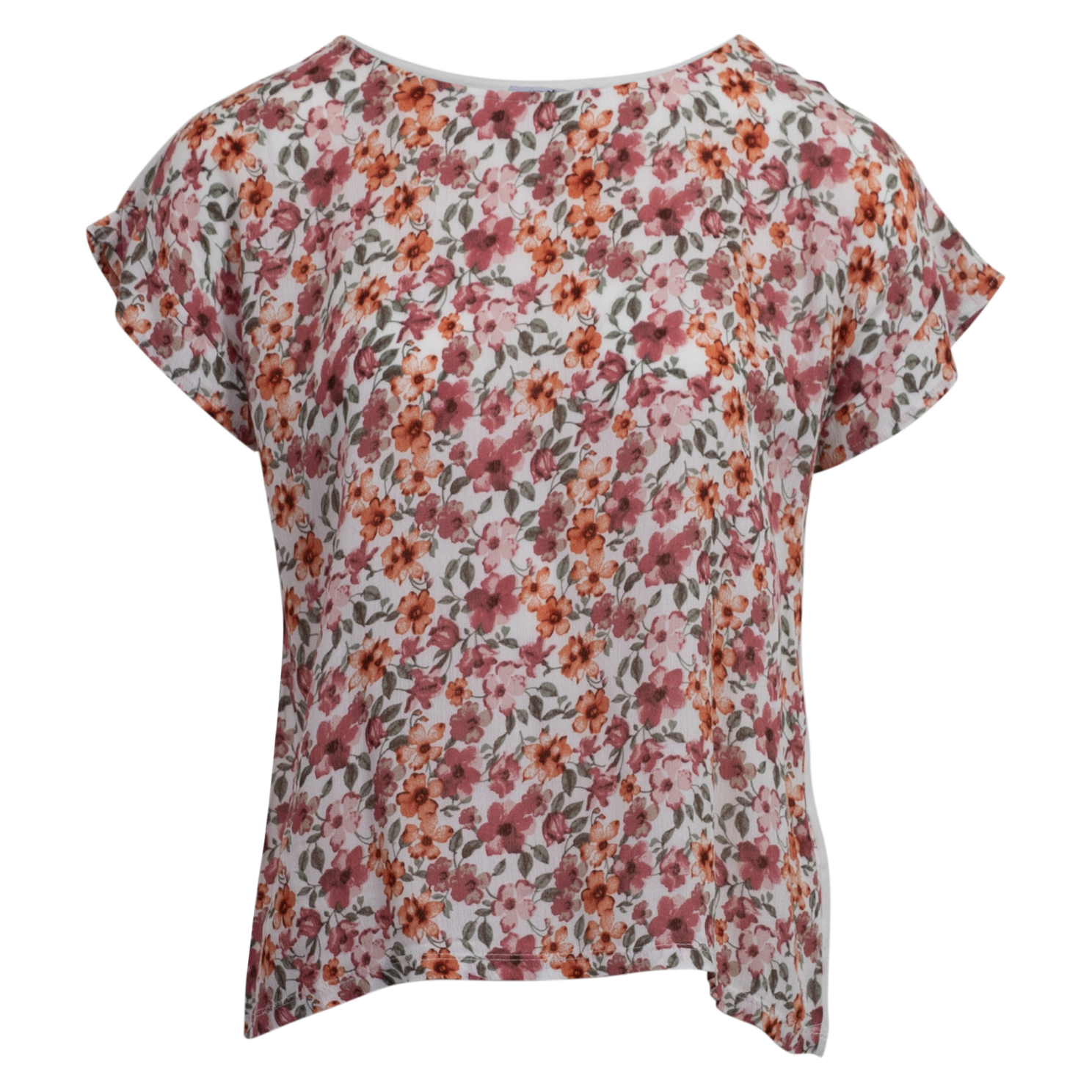 Hailys Dame Top Offwhite Flower Xs