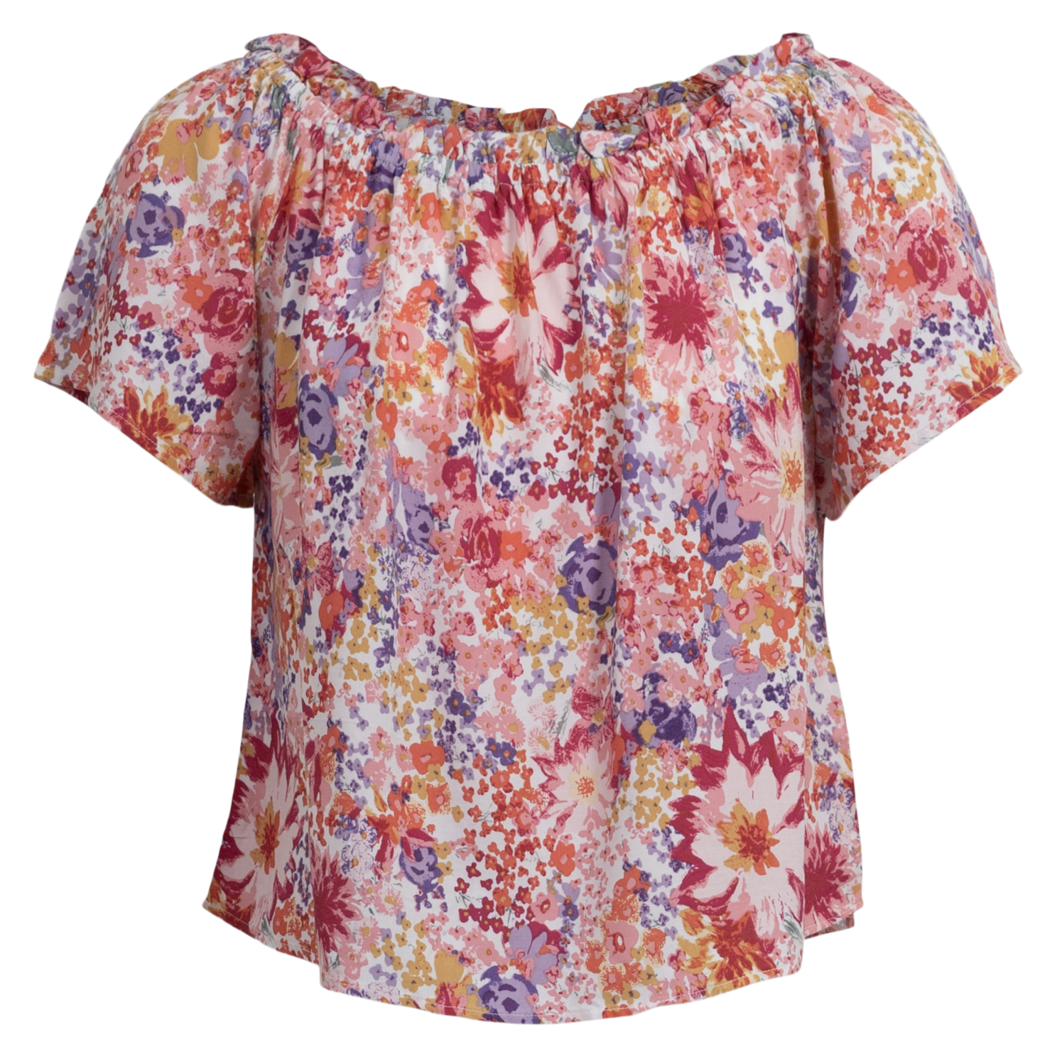 Hailys Dame Top Pink Flower Xs