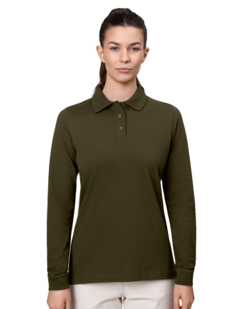 Id Stretch Dame Polo Oliven